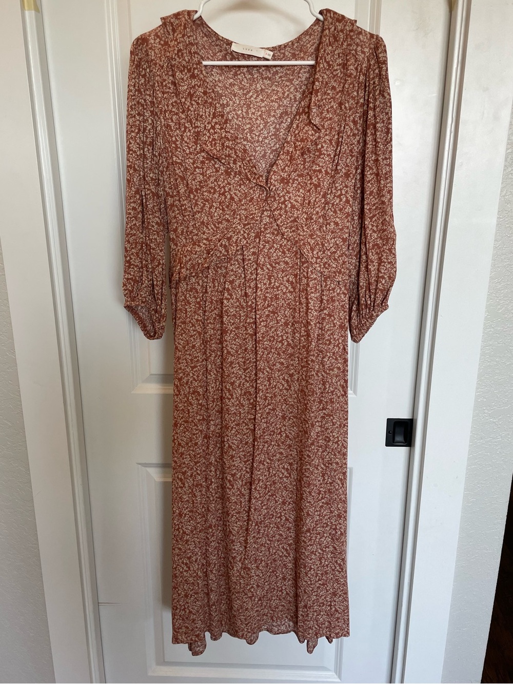 Lush Rust Floral Maxi Dress